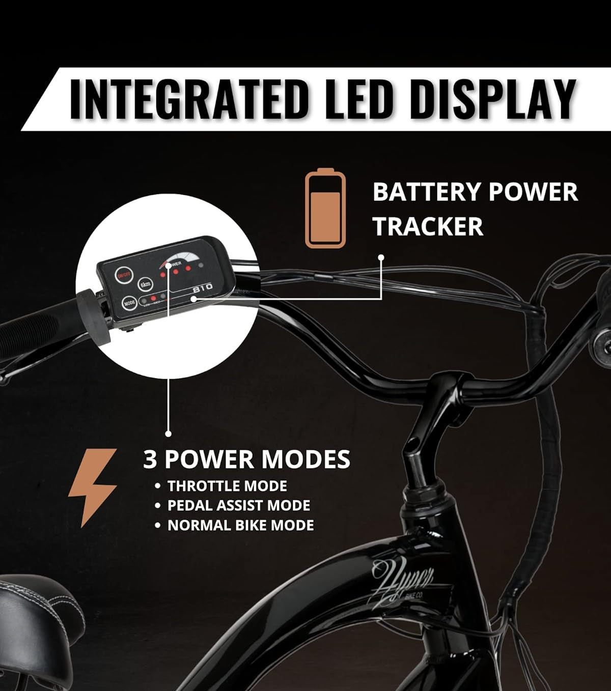 26" Herren Elektro-Cruiser E-Bike mit 36V Akku, 250W Motor und Tretunterstützung