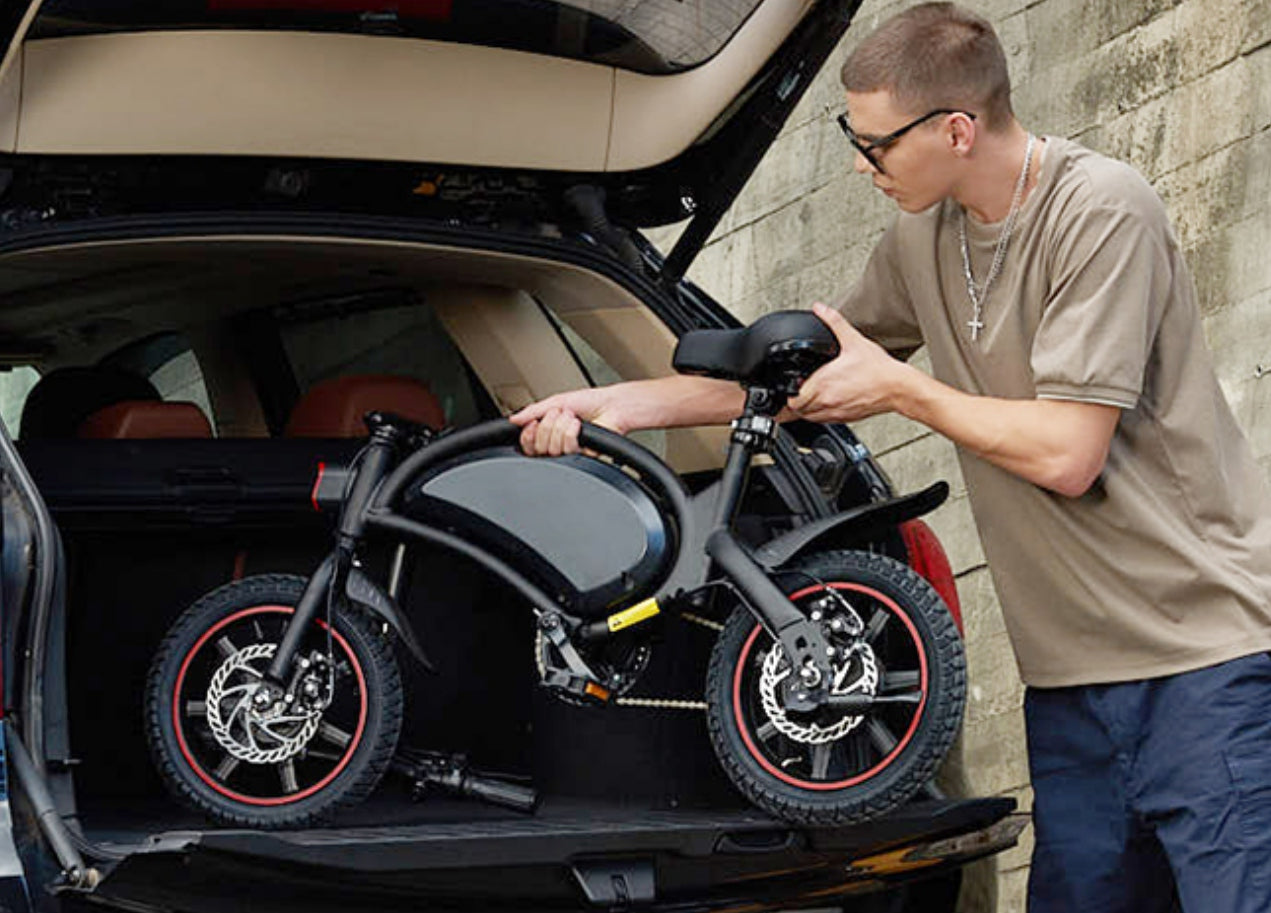 Faltbares City-E-Bike für einfachen Transport und platzsparende Aufbewahrung